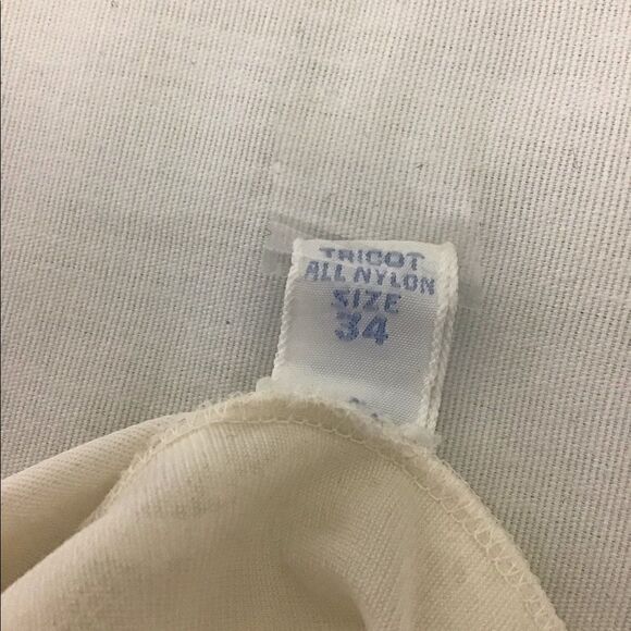 Vanity Fair Vintage Slip Dress White And Black Full Slip Dress Size Small 34 - Picture 10 of 14